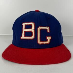 Vintage 80s New Era Pro Model BC Wool Snapback Hat Blue Red Mens 7 1/4